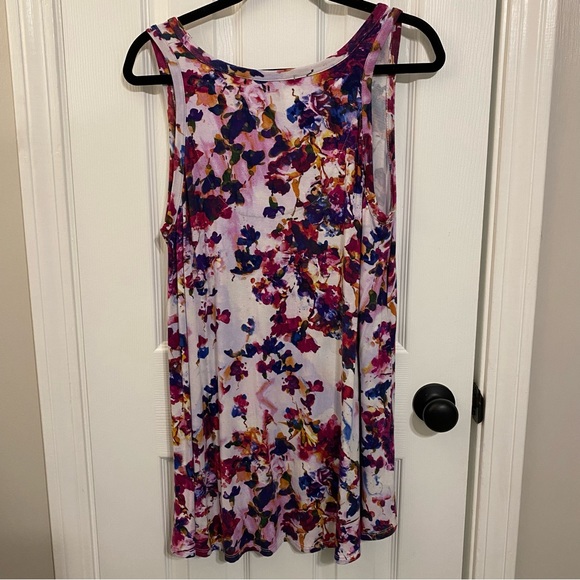 Loveappella Stitch Fix Floral Print Jersey Knit Stretchy Tank Top Size XXL - Picture 6 of 6
